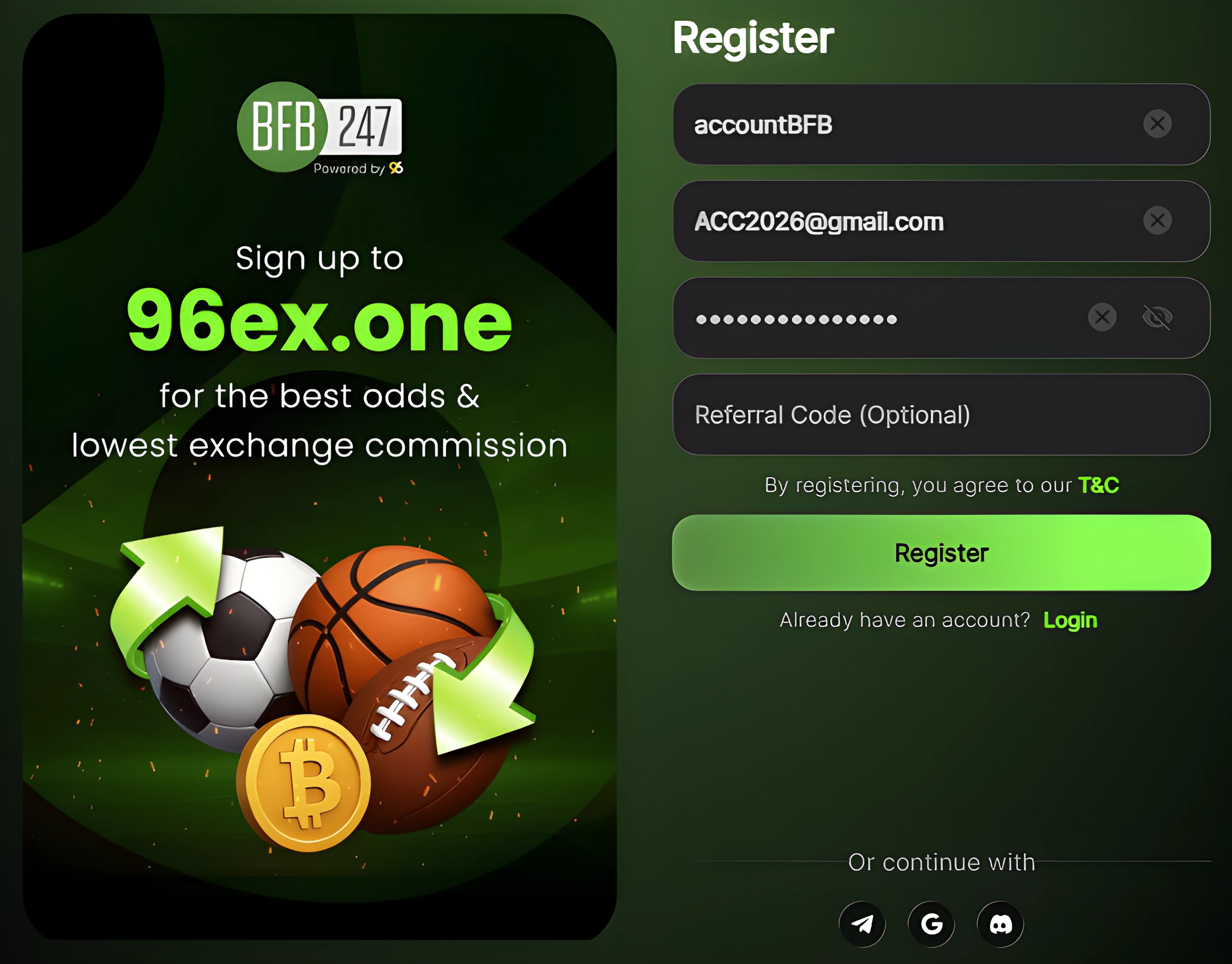 BFB247 96EX registration form
