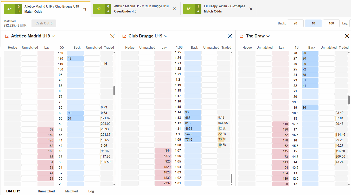 OrbitX professional sports trading software interface
